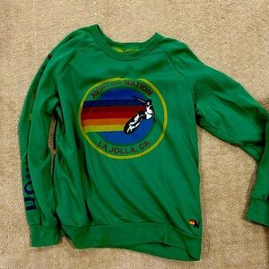 Aviator Nation Kelly green unisex La Jolla flagship crewneck sweatshirt size XL